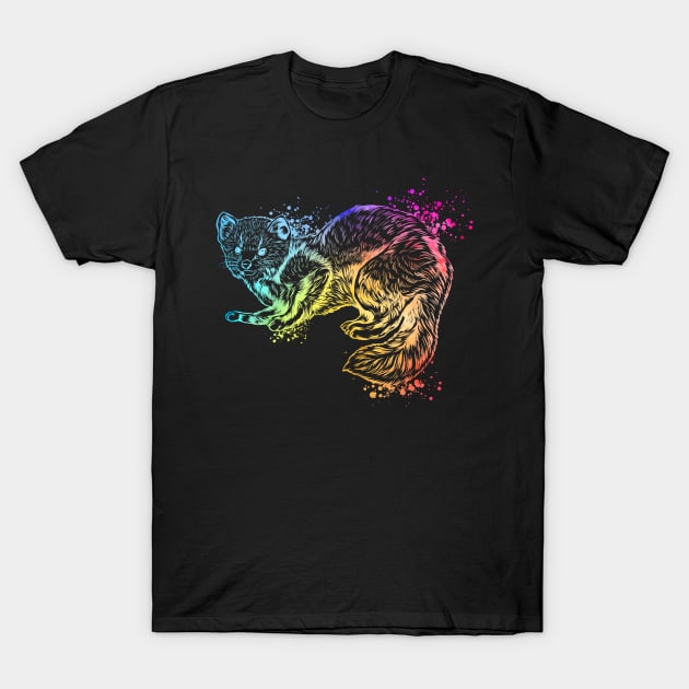 Colorful ferret T-Shirt by Modern Medieval Design